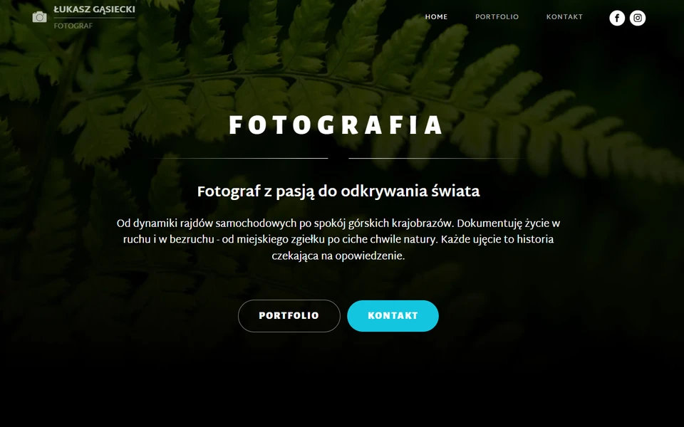 Strona osobista lukaszgasiecki.pl – widok strony głównej