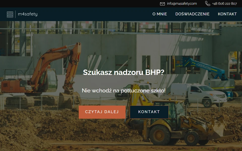 Strona nadzoru BHP m4safety.com – widok strony głównej